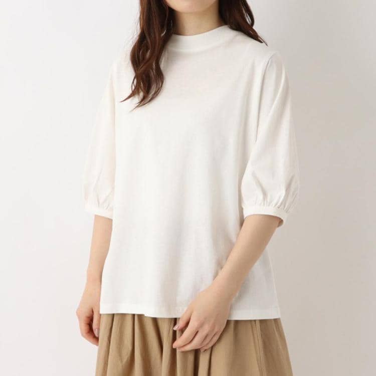 ワンズテラス(one'sterrace)の【リンネル7月号掲載】パフスリーブ 綿カットソープルオーバー カットソー