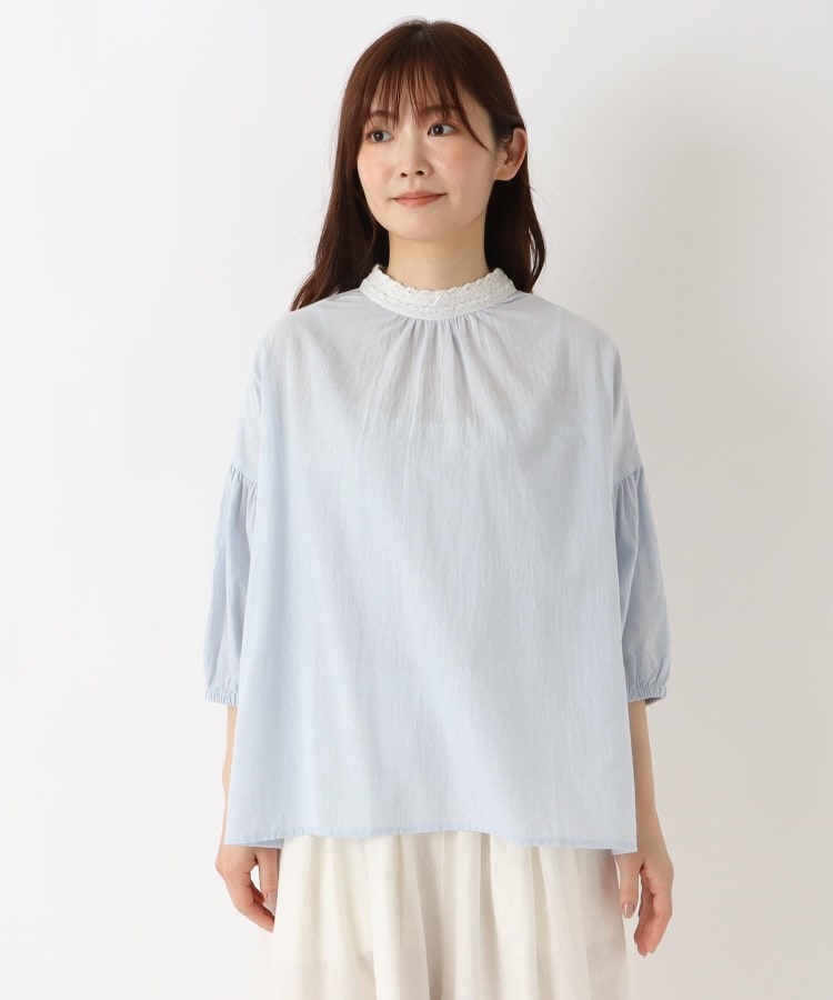 ワンズテラス(one'sterrace)のレースハイネック 5分袖ブラウス1