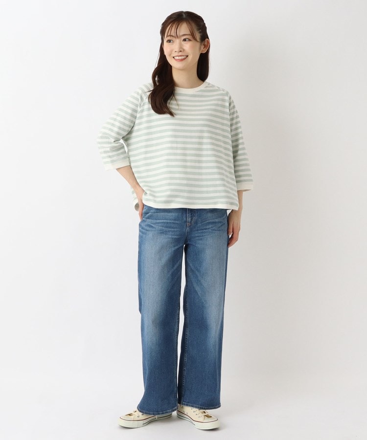 ワンズテラス(one'sterrace)のゆったり ラグラン7分袖 ボーダープルオーバー11