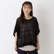 ワンズテラス(one'sterrace)の透かし 柄編みプルオーバーベスト ブラック(919)
