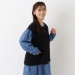 ワンズテラス(one'sterrace)のコットン楊柳Wガーゼ ポケット付きベスト ブラック(919)
