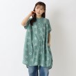 ワンズテラス(one'sterrace)の花柄PT フレンチスリーブワンピース グリーン(922)