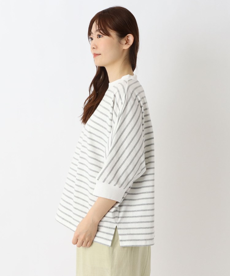 ワンズテラス(one'sterrace)の天竺 ボーダーUV加工 6分袖プルオーバー3