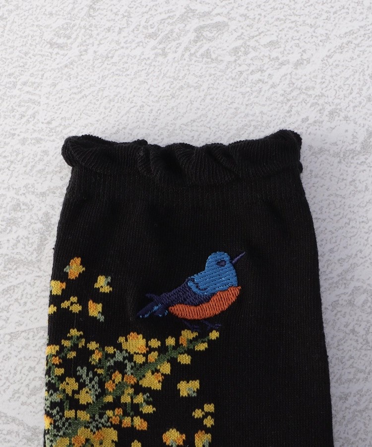 ワンズテラス(one'sterrace)の◆オーガニックコットン ミモザ青い鳥刺繍クォーターソックス4
