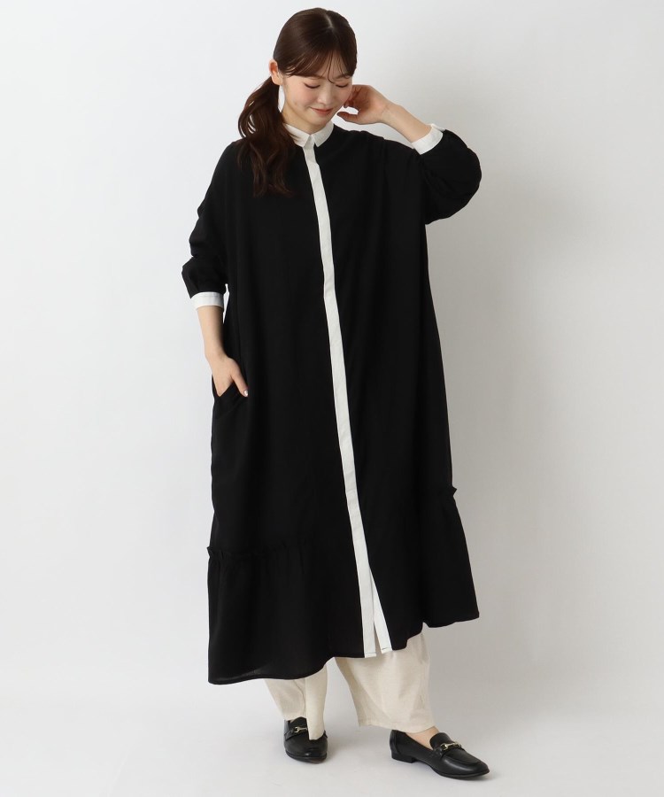 ワンズテラス(one'sterrace)の裾ギャザー ロングシャツワンピース12