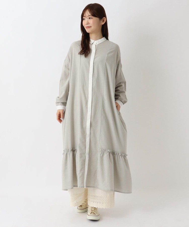 ワンズテラス(one'sterrace)の裾ギャザー ロングシャツワンピース18