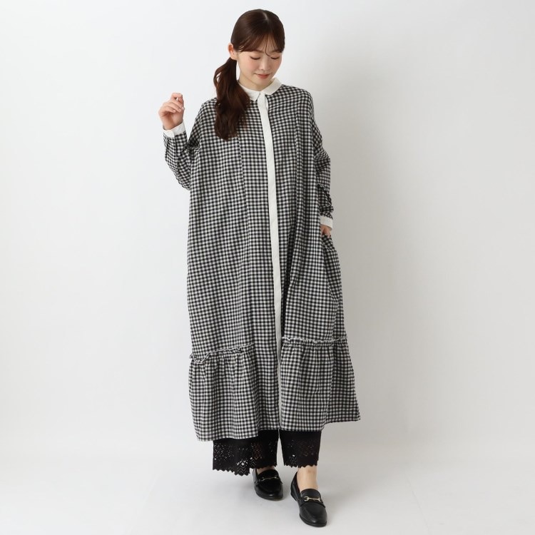 ワンズテラス(one'sterrace)の裾ギャザー ロングシャツワンピース マキシ・ロングワンピース
