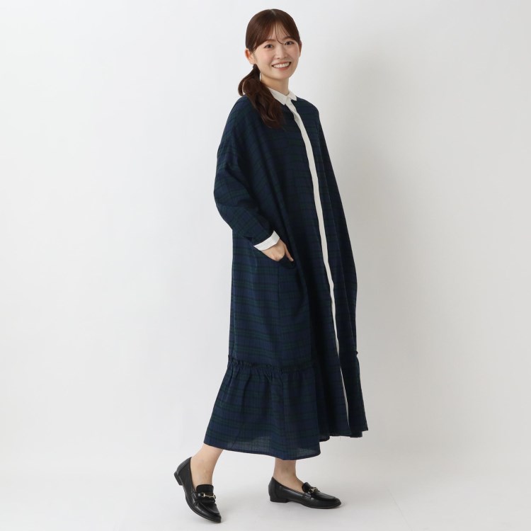 ワンズテラス(one'sterrace)の裾ギャザー ロングシャツワンピース マキシ・ロングワンピース