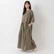 ワンズテラス(one'sterrace)の前開き 半袖オールインワン ワンピース オリーブグリーン(926)