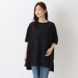 ワンズテラス(one'sterrace)の立体刺繍 異素材切替プルオーバー ブラック(919)