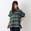 ワンズテラス(one'sterrace)のチェック後ろ開きブラウス グリーン(922)