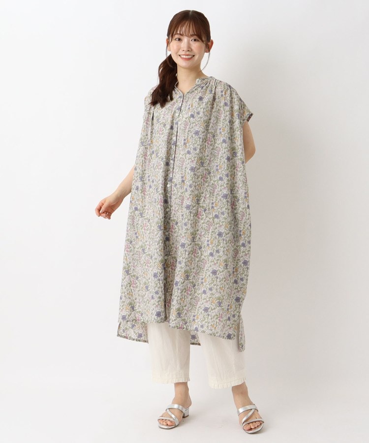 ワンズテラス(one'sterrace)の花柄PT フレンチスリーブ 前開きワンピース10