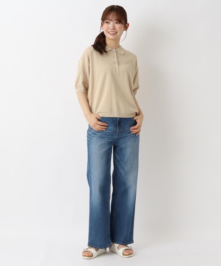 ワンズテラス(one'sterrace)の強撚コットン 5分袖ニットポロプルオーバー9