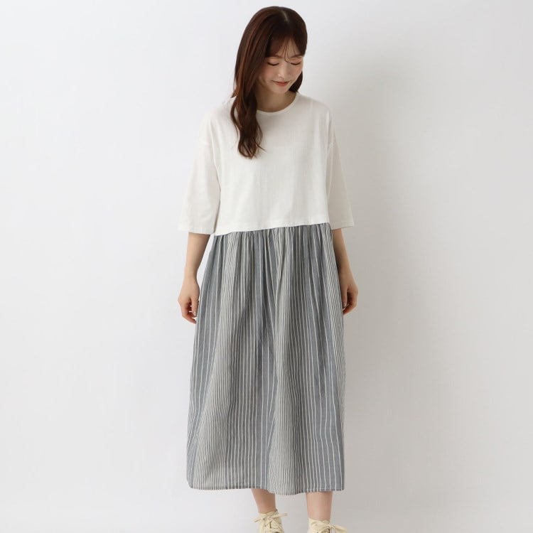 ワンズテラス(one'sterrace)の異素材 ドッキングワンピース マキシ・ロングワンピース