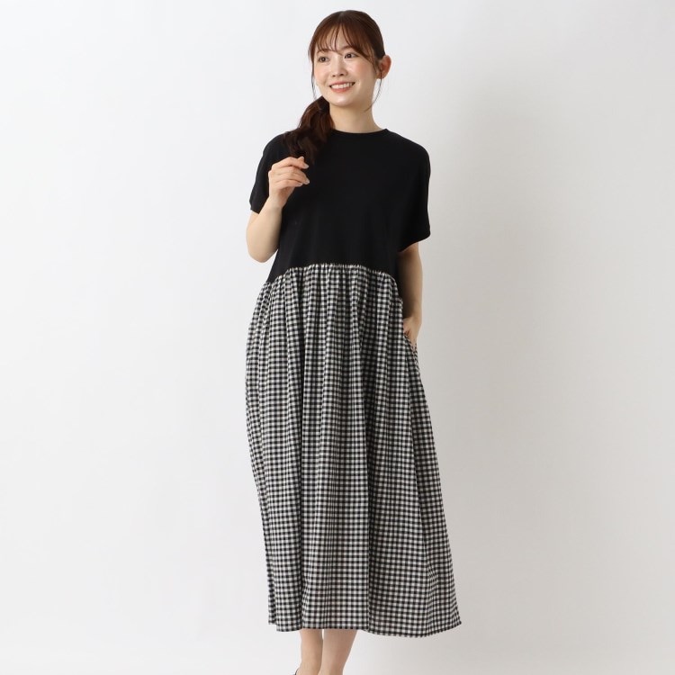 ワンズテラス(one'sterrace)の【リンネル7月号掲載】切替コンビワンピース マキシ・ロングワンピース