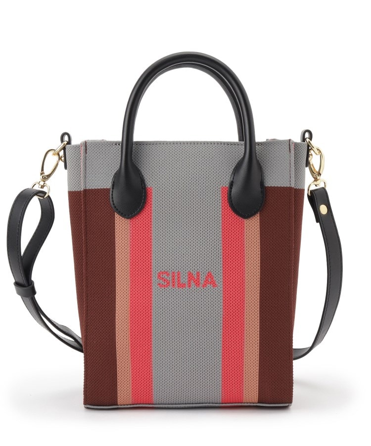 SILNA>ニットカラーブロックトートバッグ(トートバッグ SILNA>ニットカラーブロックトートバッグ(トートバッグ