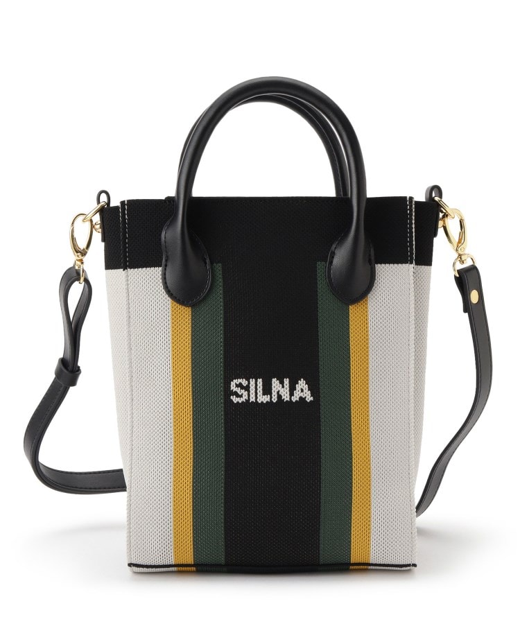 シルナ(シルナ)の＜SILNA＞ニット2WAYカラーブロックトミニトートバッグ ブラック(019)