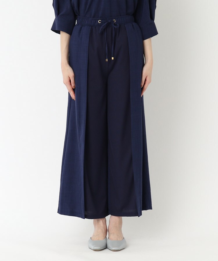 ポルト(PORTE)の麻調×リブ切替ワイド1