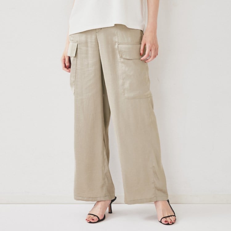 theory 22SS ウォッシャブル サテン カーゴパンツ 紺 XS パンツ