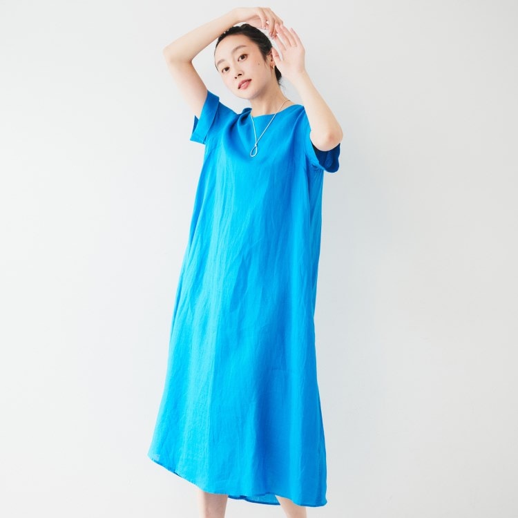 アンタイトル(UNTITLED)の【麻100/夏ワンピ】フレアラミーワンピース マキシ・ロングワンピース