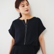 アンタイトル(UNTITLED)の2WAYジョーゼット キーネックブラウス ネイビー(094)