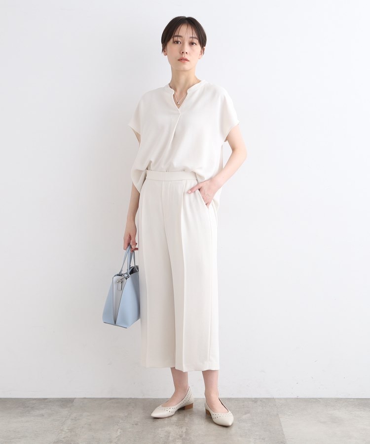 インディヴィ(INDIVI)の【洗える／SETUP可能】リラックスガウチョパンツ7