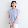 インディヴィ(INDIVI)の【洗える／シアー】フレンチスリーブブラウス サックスブルー(390)