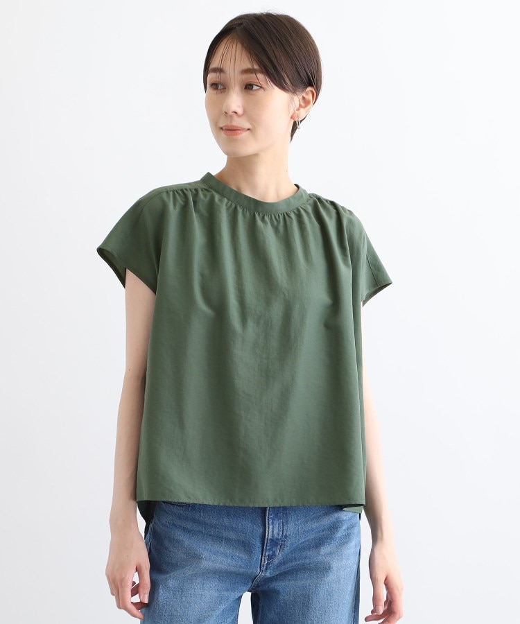 インディヴィ(INDIVI)の【洗える／SETUP可能／ワッシャー素材】スタンドカラーブラウス14