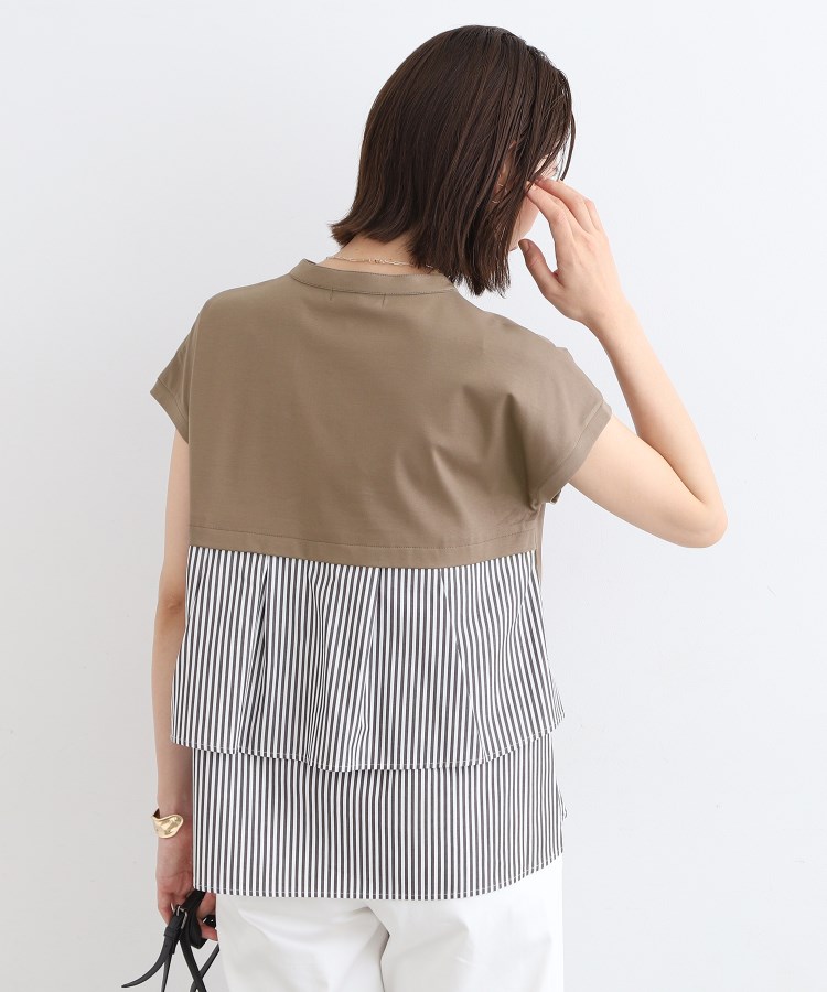 インディヴィ(INDIVI)の【洗える／バックシャン】ストライプ柄ミックスカットソートップス11