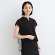 インディヴィ(INDIVI)の【洗える／バックシャン】ストライプ柄ミックスカットソートップス ブラック(019)