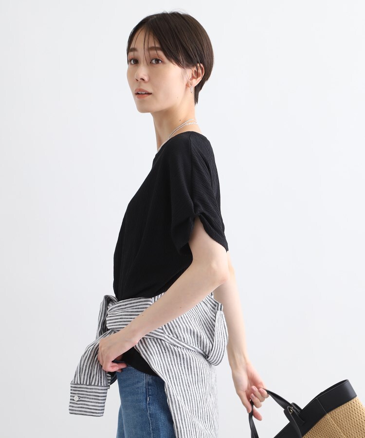 インディヴィ(INDIVI)の【洗える】袖タックデザイントップス6