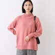 インディヴィ(INDIVI)の【ウール混】ハイネックニットプルオーバー ピンク(071)