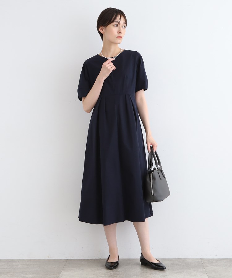 インディヴィ(INDIVI)の【洗える】コットンライクフォルムワンピース2