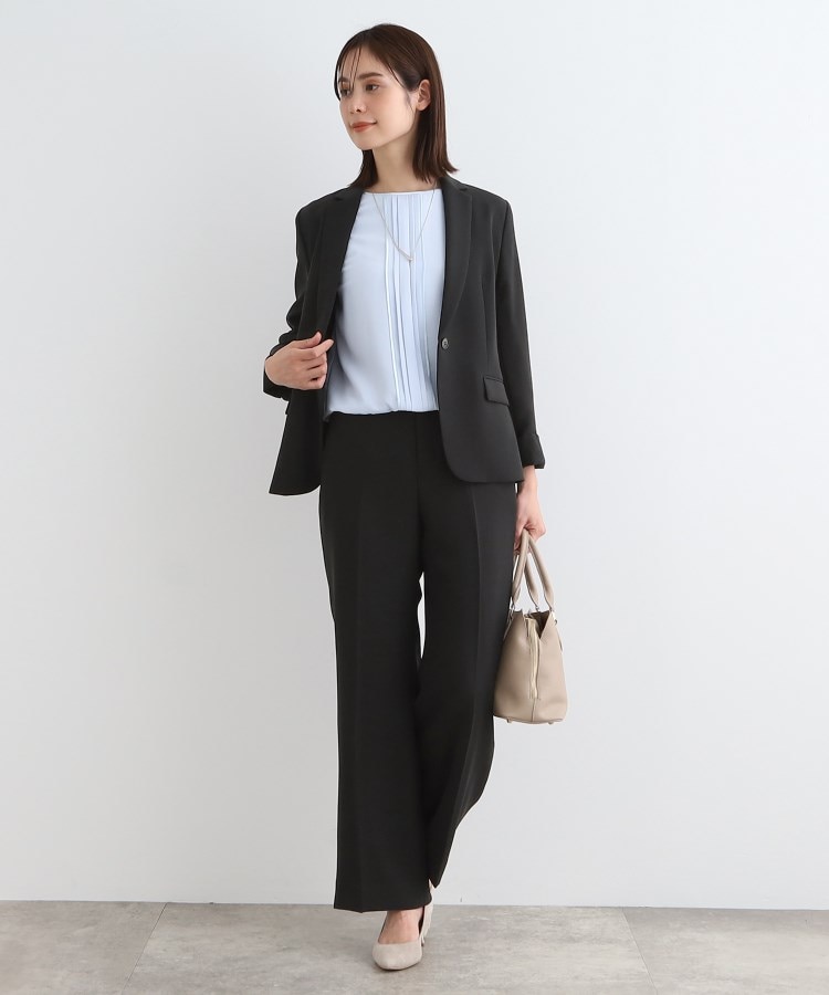 インディヴィ(INDIVI)の【洗える／定番スーツ】ストレッチワイドパンツ8