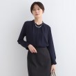 インディヴィ(INDIVI)の【洗える／通勤服】ギャザーデザインブラウス ブルー(093)