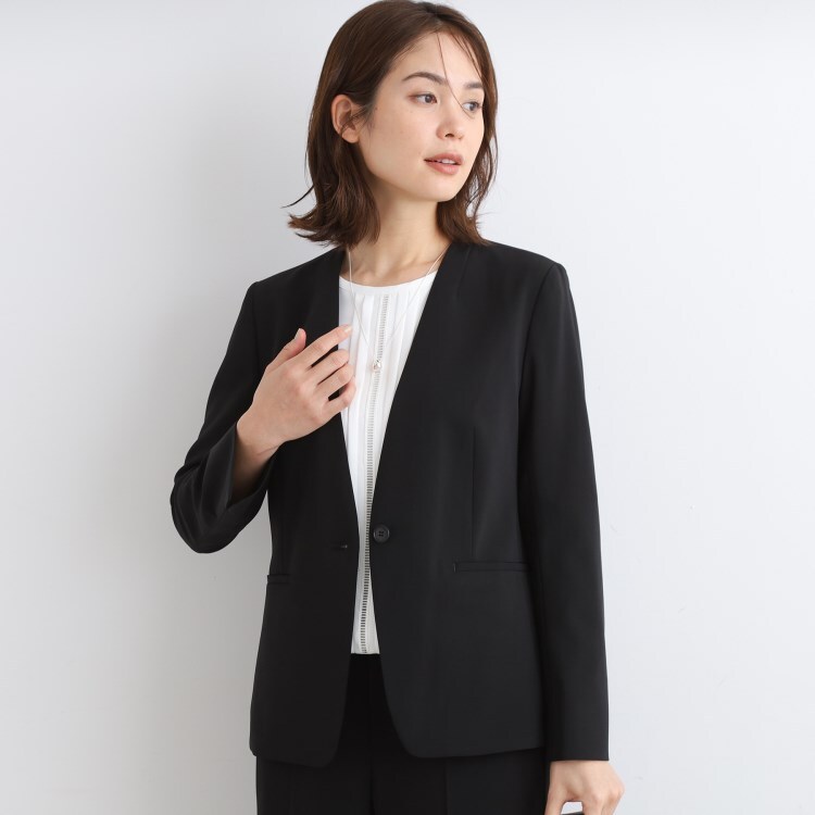 J413/美品 INDIVI セットアップ スーツ 38 濃紺 春秋