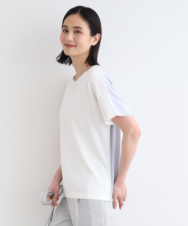 インディヴィ(INDIVI)の【洗える／バイカラー】Tシャツライクニット ホワイト(501)