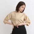 インディヴィ(INDIVI)の【洗える／刺繍】幾何学柄スリーブ カットソートップス ライトベージュ(051)