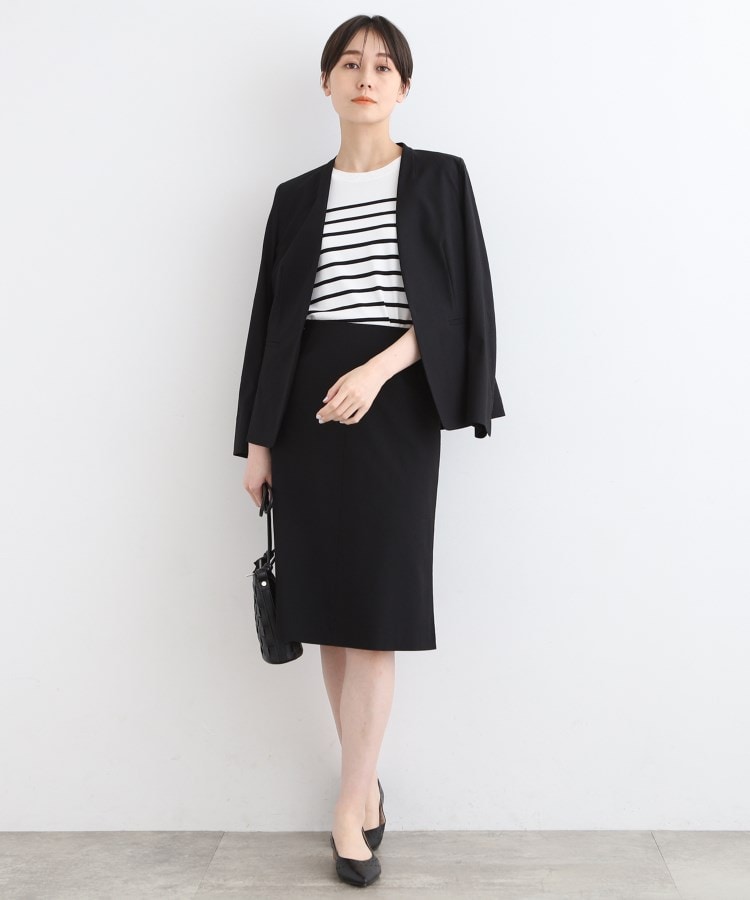 SETUP可能】麻調ノーカラージャケット(ジャケット(単品 SETUP可能】麻調ノーカラージャケット(ジャケット(単品