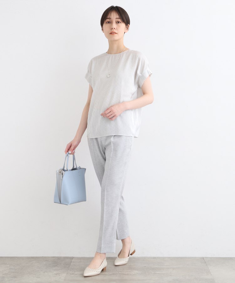 インディヴィ(INDIVI)の【洗える】シアーストライプ袖コンシャスブラウス7