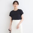 インディヴィ(INDIVI)の【洗える】シアーストライプ袖コンシャスブラウス ネイビー(094)