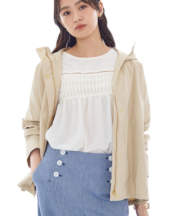 【新品】定価¥16,900 INDIVI ノーカラーブルゾン　Sサイズ 新品】定価¥16,900 INDIVI ノーカラーブルゾンSサイズ