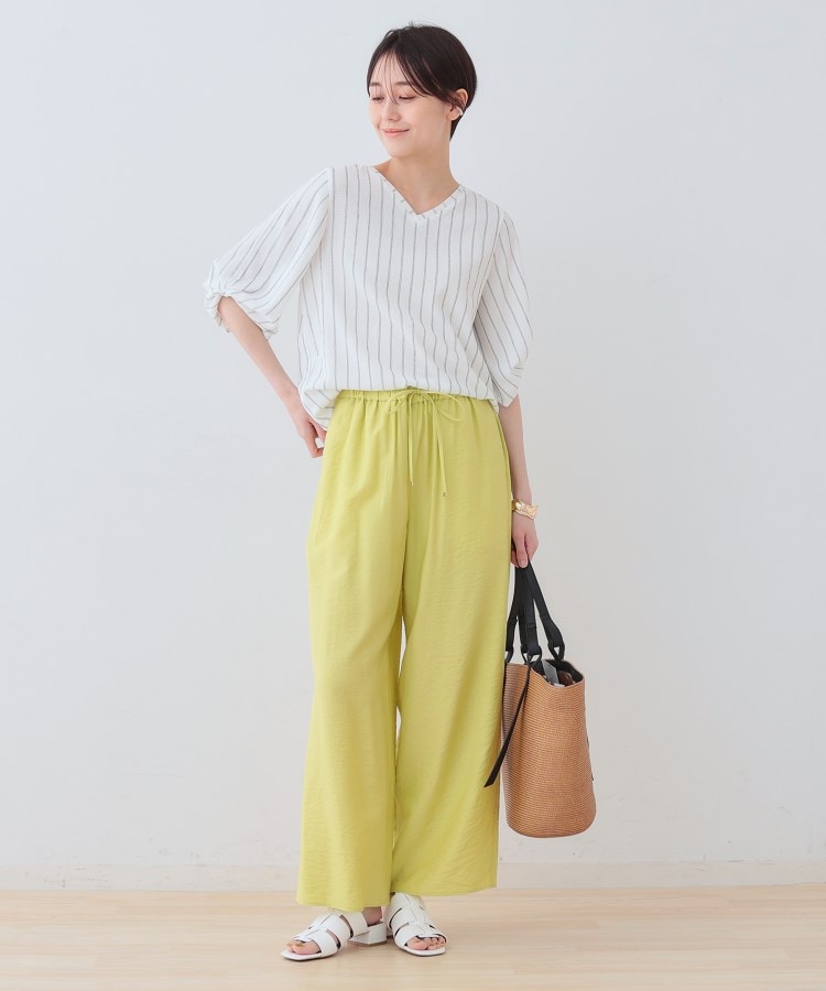 インディヴィ(INDIVI)の【洗える】タックデザインスリーブ ジャージトップス12