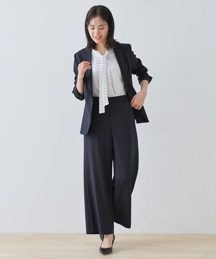 インディヴィ(INDIVI)の【通勤スーツ】ドライタッチワイドパンツ7