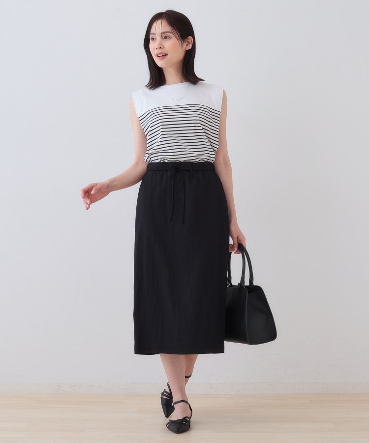 インディヴィ(INDIVI)の【シワになりにくい】コットンライクストレートスカート8