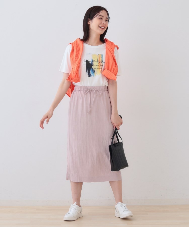 インディヴィ(INDIVI)の【シワになりにくい】コットンライクストレートスカート16