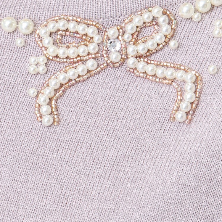 リボンフェイクパール刺繍ニット ニット Couture Brooch クチュールブローチ ワールド オンラインストア World Online Store