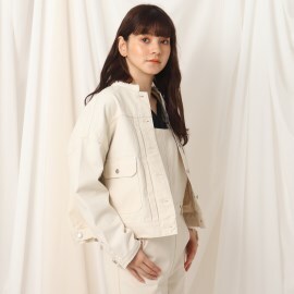 クチュールブローチ(Couture Brooch)のノーカラーデニムジャケット デニムジャケット