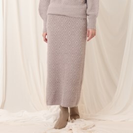 クチュールブローチ(Couture Brooch)のシャギージャカードニットスカート マキシ・ロングスカート
