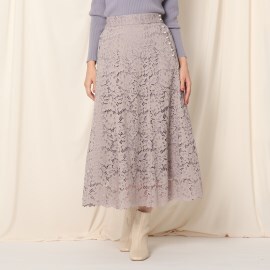 クチュールブローチ(Couture Brooch)の新色追加 洗える 花柄レースマーメイドスカート ミモレスカート